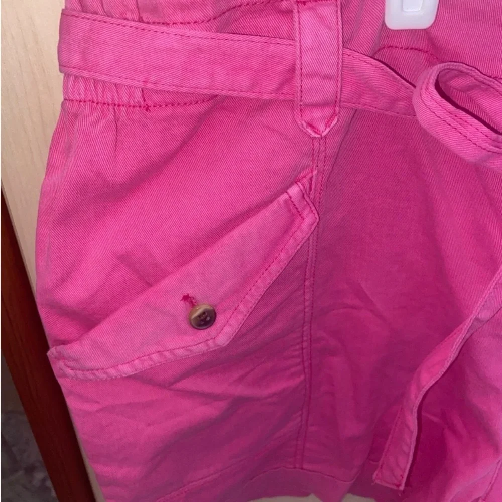 Old Navy Women Extra High-Waisted Tie-Belt Cargo Shorts Pink XL NWT 4”